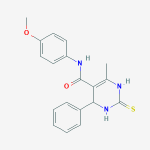 molecular formula C19H19N3O2S B429841 N-(4-methoxyphenyl)-6-methyl-4-phenyl-2-thioxo-1,2,3,4-tetrahydropyrimidine-5-carboxamide 