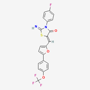 molecular formula C21H12F4N2O3S B4298410 3-(4-fluorophenyl)-2-imino-5-({5-[4-(trifluoromethoxy)phenyl]-2-furyl}methylene)-1,3-thiazolidin-4-one 