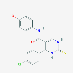 molecular formula C19H18ClN3O2S B429842 4-(4-chlorophenyl)-N-(4-methoxyphenyl)-6-methyl-2-thioxo-1,2,3,4-tetrahydro-5-pyrimidinecarboxamide 