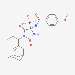 molecular formula C25H30F3N3O4 B4298427 N-[1-[1-(1-adamantyl)propyl]-2,5-dioxo-4-(trifluoromethyl)imidazolidin-4-yl]-4-methoxybenzamide 