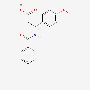 molecular formula C21H25NO4 B4298434 3-[(4-tert-butylbenzoyl)amino]-3-(4-methoxyphenyl)propanoic acid 