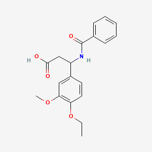 molecular formula C19H21NO5 B4298439 3-(benzoylamino)-3-(4-ethoxy-3-methoxyphenyl)propanoic acid 