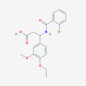 molecular formula C19H20BrNO5 B4298446 3-[(2-bromobenzoyl)amino]-3-(4-ethoxy-3-methoxyphenyl)propanoic acid 