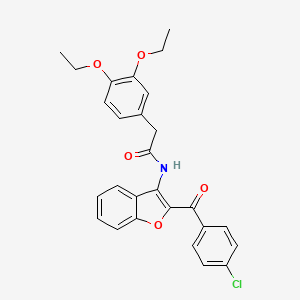 molecular formula C27H24ClNO5 B4298458 N-[2-(4-chlorobenzoyl)-1-benzofuran-3-yl]-2-(3,4-diethoxyphenyl)acetamide 