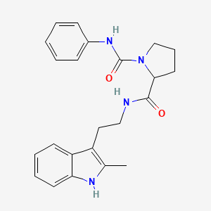 molecular formula C23H26N4O2 B4298462 N~2~-[2-(2-methyl-1H-indol-3-yl)ethyl]-N~1~-phenylpyrrolidine-1,2-dicarboxamide 