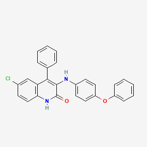 molecular formula C27H19ClN2O2 B4298467 6-chloro-3-[(4-phenoxyphenyl)amino]-4-phenylquinolin-2(1H)-one 
