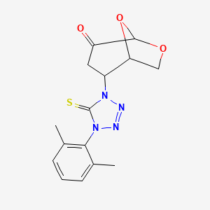 molecular formula C15H16N4O3S B4298468 2-[4-(2,6-dimethylphenyl)-5-thioxo-4,5-dihydro-1H-tetrazol-1-yl]-6,8-dioxabicyclo[3.2.1]octan-4-one 