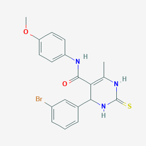 molecular formula C19H18BrN3O2S B429847 4-(3-bromophenyl)-N-(4-methoxyphenyl)-6-methyl-2-thioxo-1,2,3,4-tetrahydropyrimidine-5-carboxamide 