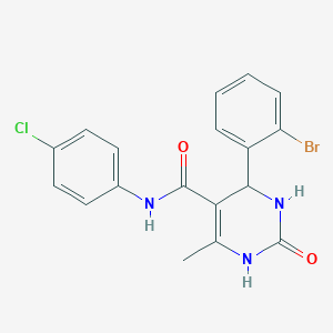 molecular formula C18H15BrClN3O2 B429848 4-(2-bromophenyl)-N-(4-chlorophenyl)-6-methyl-2-oxo-1,2,3,4-tetrahydropyrimidine-5-carboxamide 