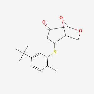 molecular formula C17H22O3S B4298482 2-[(5-tert-butyl-2-methylphenyl)thio]-6,8-dioxabicyclo[3.2.1]octan-4-one 