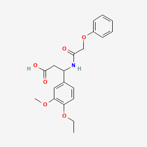 molecular formula C20H23NO6 B4298490 3-(4-ethoxy-3-methoxyphenyl)-3-[(phenoxyacetyl)amino]propanoic acid 