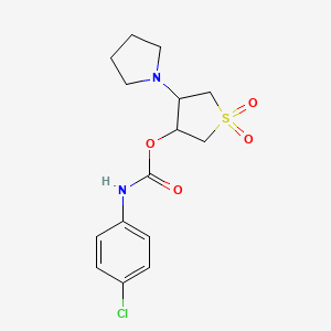 molecular formula C15H19ClN2O4S B4298503 1,1-dioxido-4-pyrrolidin-1-yltetrahydro-3-thienyl (4-chlorophenyl)carbamate 