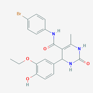 molecular formula C20H20BrN3O4 B429851 N-(4-bromophenyl)-4-(3-ethoxy-4-hydroxyphenyl)-6-methyl-2-oxo-1,2,3,4-tetrahydropyrimidine-5-carboxamide CAS No. 420843-61-4