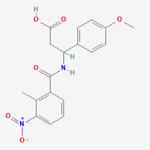 molecular formula C18H18N2O6 B4298519 3-(4-methoxyphenyl)-3-[(2-methyl-3-nitrobenzoyl)amino]propanoic acid 
