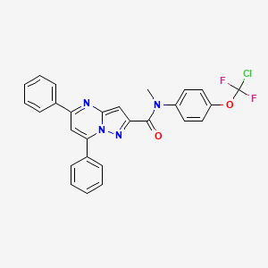 molecular formula C27H19ClF2N4O2 B4298526 N-{4-[chloro(difluoro)methoxy]phenyl}-N-methyl-5,7-diphenylpyrazolo[1,5-a]pyrimidine-2-carboxamide 