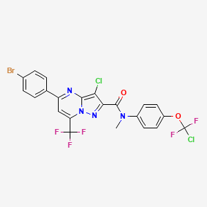 molecular formula C22H12BrCl2F5N4O2 B4298531 5-(4-bromophenyl)-3-chloro-N-{4-[chloro(difluoro)methoxy]phenyl}-N-methyl-7-(trifluoromethyl)pyrazolo[1,5-a]pyrimidine-2-carboxamide 