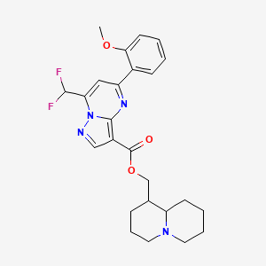 molecular formula C25H28F2N4O3 B4298543 octahydro-2H-quinolizin-1-ylmethyl 7-(difluoromethyl)-5-(2-methoxyphenyl)pyrazolo[1,5-a]pyrimidine-3-carboxylate 