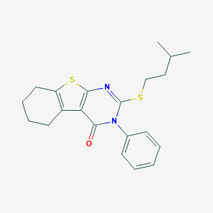 2-(isopentylsulfanyl)-3-phenyl-5,6,7,8-tetrahydro[1]benzothieno[2,3-d]pyrimidin-4(3H)-one