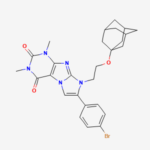 molecular formula C27H30BrN5O3 B4298578 8-[2-(1-adamantyloxy)ethyl]-7-(4-bromophenyl)-1,3-dimethyl-1H-imidazo[2,1-f]purine-2,4(3H,8H)-dione 