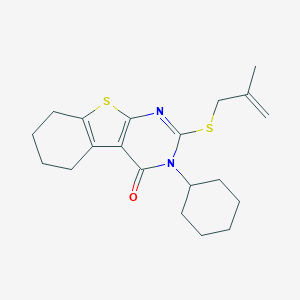 molecular formula C20H26N2OS2 B429862 3-cyclohexyl-2-[(2-methylprop-2-en-1-yl)sulfanyl]-5,6,7,8-tetrahydro[1]benzothieno[2,3-d]pyrimidin-4(3H)-one CAS No. 351007-62-0