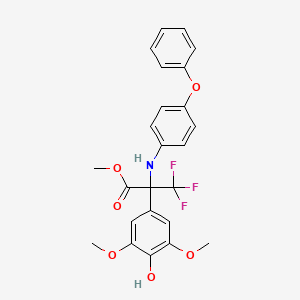 molecular formula C24H22F3NO6 B4298630 methyl 3,3,3-trifluoro-2-(4-hydroxy-3,5-dimethoxyphenyl)-N-(4-phenoxyphenyl)alaninate 