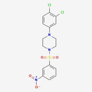 molecular formula C16H15Cl2N3O4S B4298644 1-(3,4-dichlorophenyl)-4-[(3-nitrophenyl)sulfonyl]piperazine 