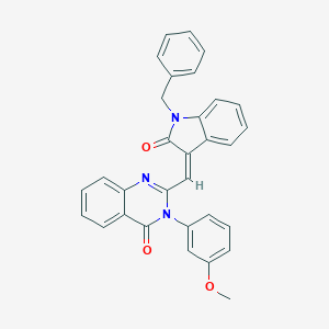 2-[(1-benzyl-2-oxo-1,2-dihydro-3H-indol-3-ylidene)methyl]-3-(3-methoxyphenyl)-4(3H)-quinazolinone
