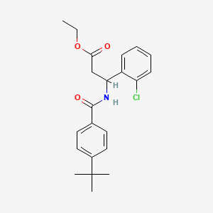 molecular formula C22H26ClNO3 B4298707 ethyl 3-[(4-tert-butylbenzoyl)amino]-3-(2-chlorophenyl)propanoate 