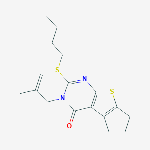 2-(butylsulfanyl)-3-(2-methyl-2-propenyl)-3,5,6,7-tetrahydro-4H-cyclopenta[4,5]thieno[2,3-d]pyrimidin-4-one