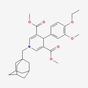 molecular formula C29H37NO6 B4298721 dimethyl 1-(1-adamantylmethyl)-4-(4-ethoxy-3-methoxyphenyl)-1,4-dihydropyridine-3,5-dicarboxylate 