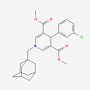 molecular formula C26H30ClNO4 B4298730 dimethyl 1-(1-adamantylmethyl)-4-(3-chlorophenyl)-1,4-dihydropyridine-3,5-dicarboxylate 