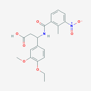 molecular formula C20H22N2O7 B4298741 3-(4-ethoxy-3-methoxyphenyl)-3-[(2-methyl-3-nitrobenzoyl)amino]propanoic acid 
