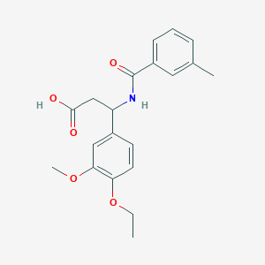 molecular formula C20H23NO5 B4298752 3-(4-ethoxy-3-methoxyphenyl)-3-[(3-methylbenzoyl)amino]propanoic acid CAS No. 681854-33-1