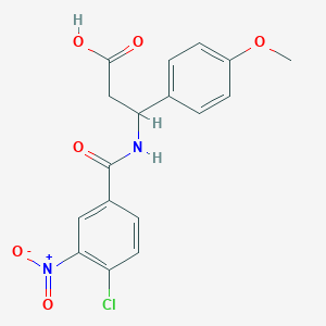 molecular formula C17H15ClN2O6 B4298756 3-[(4-chloro-3-nitrobenzoyl)amino]-3-(4-methoxyphenyl)propanoic acid 