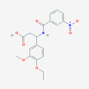 molecular formula C19H20N2O7 B4298764 3-(4-ethoxy-3-methoxyphenyl)-3-[(3-nitrobenzoyl)amino]propanoic acid 