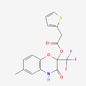 6-methyl-3-oxo-2-(trifluoromethyl)-3,4-dihydro-2H-1,4-benzoxazin-2-yl 2-thienylacetate