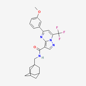 molecular formula C26H27F3N4O2 B4298781 N-(1-adamantylmethyl)-5-(3-methoxyphenyl)-7-(trifluoromethyl)pyrazolo[1,5-a]pyrimidine-3-carboxamide 