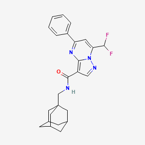 molecular formula C25H26F2N4O B4298788 N-(1-adamantylmethyl)-7-(difluoromethyl)-5-phenylpyrazolo[1,5-a]pyrimidine-3-carboxamide 
