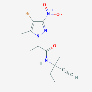 molecular formula C13H17BrN4O3 B4298809 2-(4-bromo-5-methyl-3-nitro-1H-pyrazol-1-yl)-N-(1-ethyl-1-methylprop-2-yn-1-yl)propanamide 