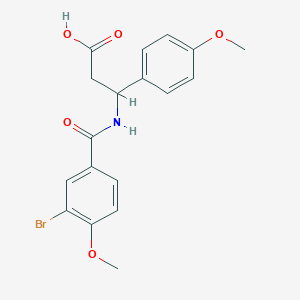 molecular formula C18H18BrNO5 B4298811 3-[(3-bromo-4-methoxybenzoyl)amino]-3-(4-methoxyphenyl)propanoic acid 