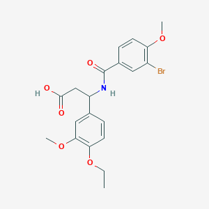 molecular formula C20H22BrNO6 B4298815 3-[(3-bromo-4-methoxybenzoyl)amino]-3-(4-ethoxy-3-methoxyphenyl)propanoic acid 