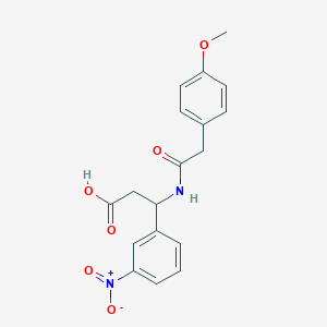 molecular formula C18H18N2O6 B4298821 3-{[(4-methoxyphenyl)acetyl]amino}-3-(3-nitrophenyl)propanoic acid 