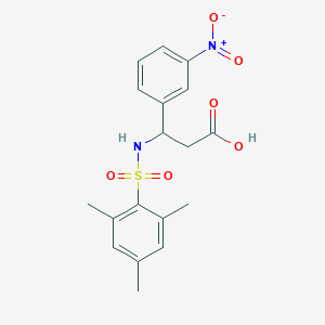 molecular formula C18H20N2O6S B4298829 3-[(mesitylsulfonyl)amino]-3-(3-nitrophenyl)propanoic acid 
