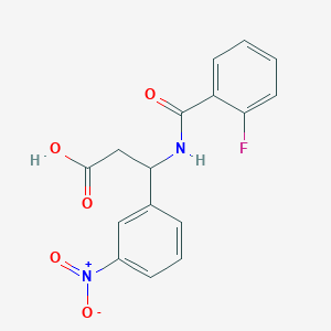 molecular formula C16H13FN2O5 B4298845 3-[(2-fluorobenzoyl)amino]-3-(3-nitrophenyl)propanoic acid CAS No. 5811-18-7