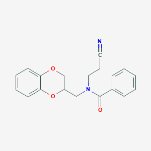 molecular formula C19H18N2O3 B429887 N-(2-cyanoethyl)-N-(2,3-dihydro-1,4-benzodioxin-2-ylmethyl)benzamide 
