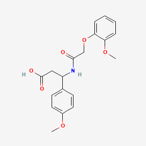 molecular formula C19H21NO6 B4298872 3-{[(2-methoxyphenoxy)acetyl]amino}-3-(4-methoxyphenyl)propanoic acid 