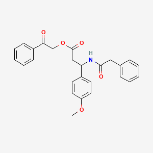molecular formula C26H25NO5 B4298879 2-oxo-2-phenylethyl 3-(4-methoxyphenyl)-3-[(phenylacetyl)amino]propanoate 