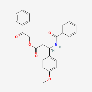 molecular formula C25H23NO5 B4298881 2-oxo-2-phenylethyl 3-(benzoylamino)-3-(4-methoxyphenyl)propanoate 