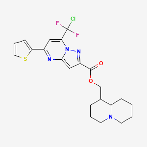 molecular formula C22H23ClF2N4O2S B4298884 octahydro-2H-quinolizin-1-ylmethyl 7-[chloro(difluoro)methyl]-5-(2-thienyl)pyrazolo[1,5-a]pyrimidine-2-carboxylate 