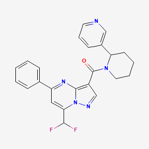 molecular formula C24H21F2N5O B4298887 7-(difluoromethyl)-5-phenyl-3-[(2-pyridin-3-ylpiperidin-1-yl)carbonyl]pyrazolo[1,5-a]pyrimidine 